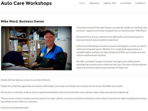 Autocare Workshops Dunedin Mechanic Website Image