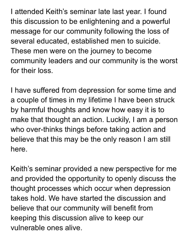 No 1 Speaker on Depression and Suicide in New Zealand feedback